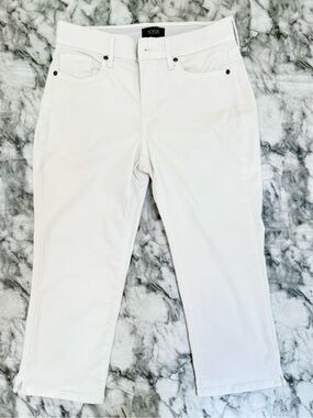 NYDJ White Waist Match slim Crop Straight Jeans XS